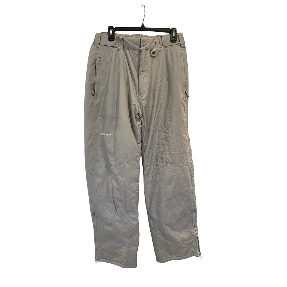 ARCTIX Mens Medium Insulated Ski Snow Pants Gray Zip Pockets Adjustable Waist